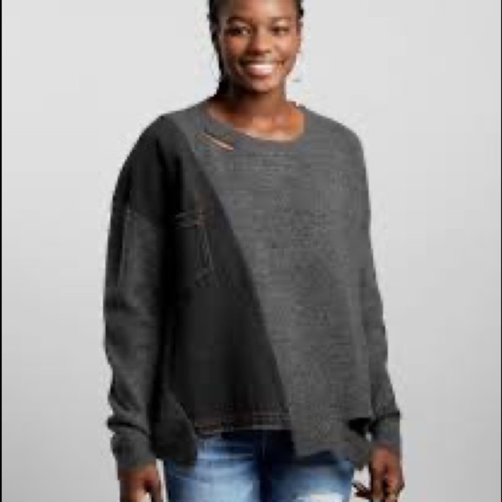 Gilded Intent pierced Denim sweater